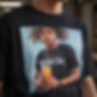 Close-up of a graphic tee featuring Juice WRLD's artwork