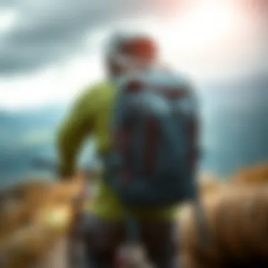 Backpack comfortably worn during a mountain biking session