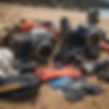 Essential Gear for Mackite Boarding Adventures Essential mackite boarding gear laid out on the beach