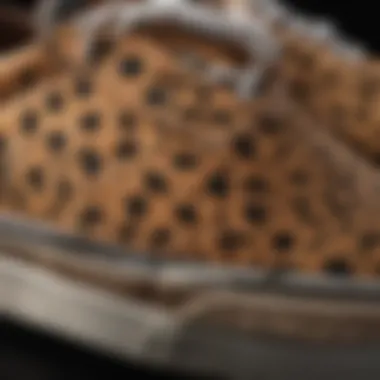 Close-up of the distinctive Cheetah print detailing on Vans