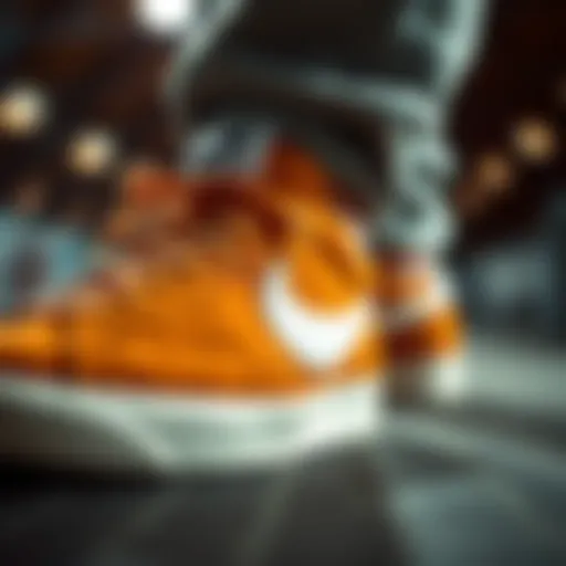 Unique Design Features of Nike Blazer A close-up view of the Nike Blazer highlighting its unique design features.