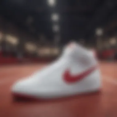 Different style pairings with the Nike Court Vision Mid in white and red