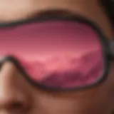 Close-up view of Oakley Sutro pink lens showcasing its intricate design.