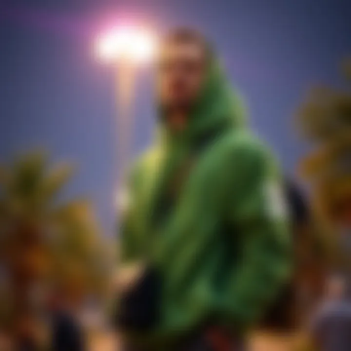 Fashionable outfit featuring a pine green hoodie with complementary accessories