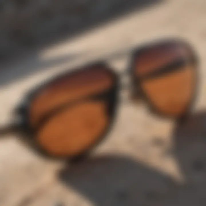 Close-up view highlighting the unique design features of Pipe Viper sunglasses