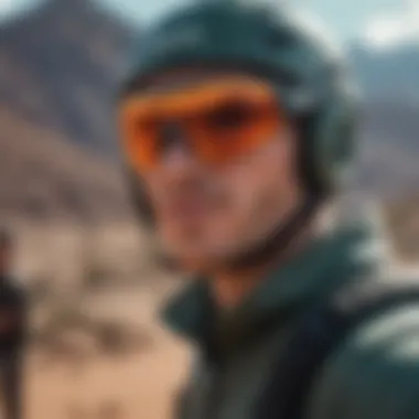 Athlete wearing Pit Viper sunglasses during an extreme sports activity