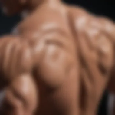 Muscle Focus in Pliability Training Close-up of an athlete's muscles during a pliability exercise, emphasizing strength and flexibility