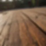A vintage primitive deck showcasing its natural wood grain and unique shape