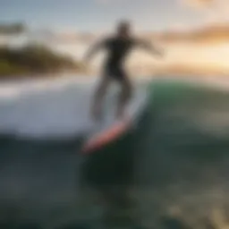 A stunning view of surfers riding the waves at a famous Puerto Rican beach