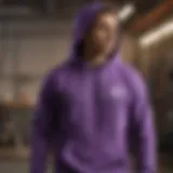 Purple Vans Hoodie in action during extreme sports