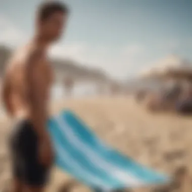 Quiksilver beach towels in action at a surf competition