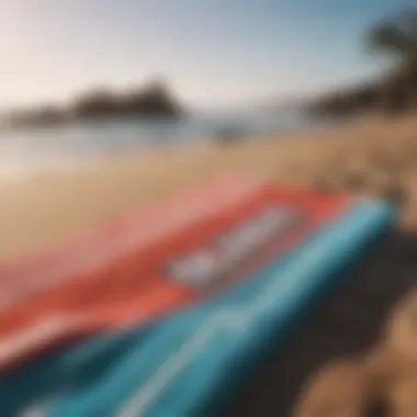 Vibrant Quiksilver beach towel on sandy shore