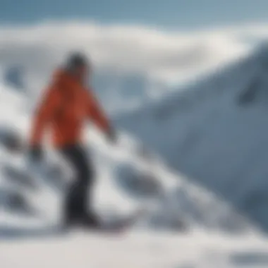 Snowboarder wearing Quiksilver apparel on a mountainside