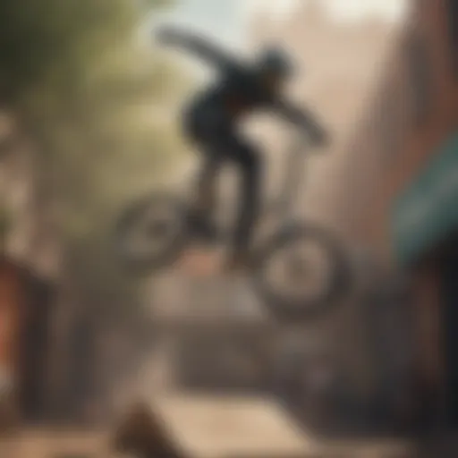 A skilled BMX rider executing a gravity-defying trick in mid-air