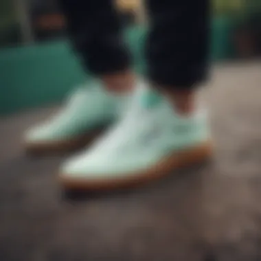 Stylish outfit featuring Reebok Classic Club C Vintage Sneakers in a sporty setting.