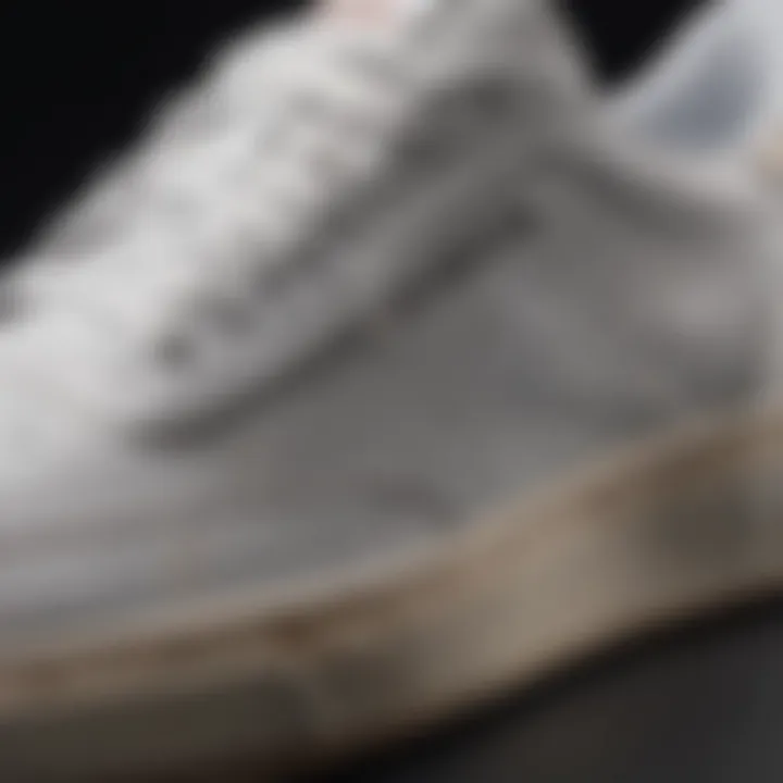 Close-up of the materials used in Reebok Club C Double Sneakers