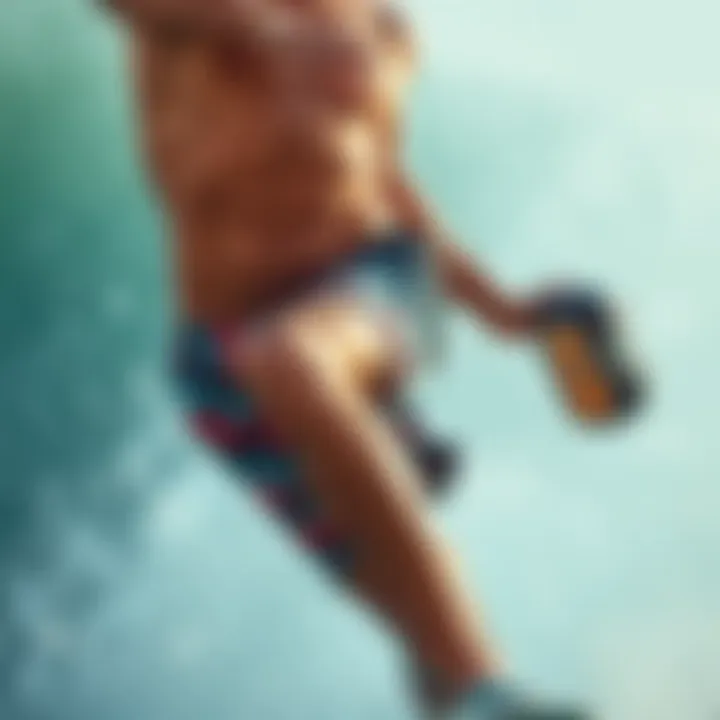 Athlete in Motion: Rip Curl Mirage Shorts in Action Action shot of an athlete wearing Rip Curl Mirage shorts while engaging in extreme sports