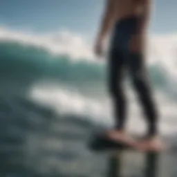 Ripcurl pants showcased in a dynamic surfing environment