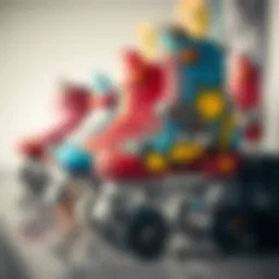 A vibrant display of various roller skate types highlighting their unique designs.