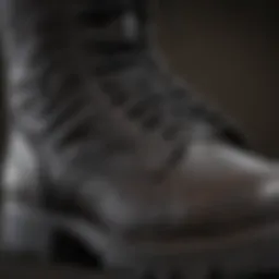 Close-up view of Rothco combat boots showcasing material texture