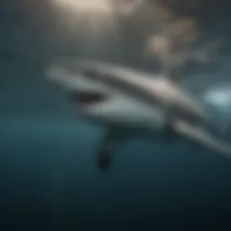 A sleek shark gliding through North Carolina waters