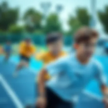 Exciting Relay Race Among Youth Enthusiastic youth enjoying a relay race