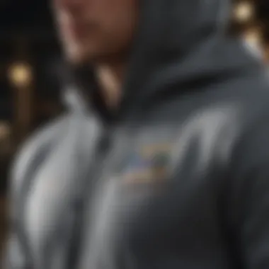 Close-up of innovative hoodie designs with functional features for extreme sports