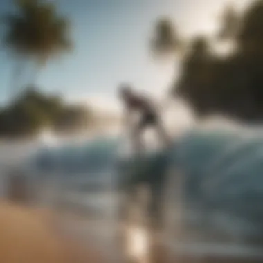 A group of surf campers engaged in a training session on the beach