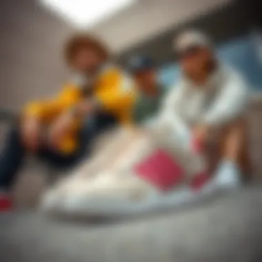 Stylish ensemble featuring the adidas Forum 84 Cream paired with contemporary fashion.