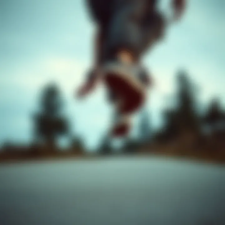 Athlete performing extreme sports while wearing high black Vans