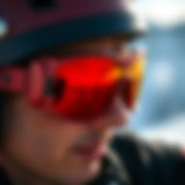 Detailed View of Red Oval Sunglasses Design Close-up of red oval sunglasses highlighting design elements