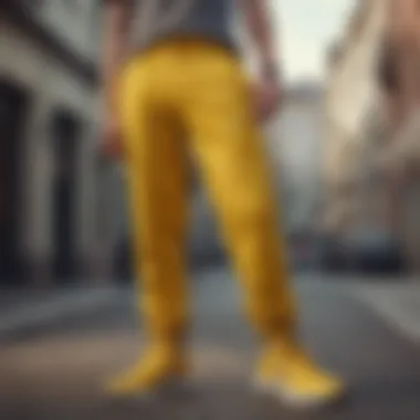 Cultural representation of yellow Nike joggers in extreme sports community