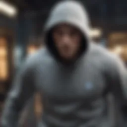 Dynamic athlete showcasing a Diamond brand sweatshirt in action