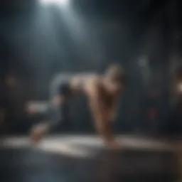 Dynamic yoga position demonstrating strength and flexibility