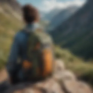 Adventure enthusiast using Billabong Mini Backpack on a mountain trail