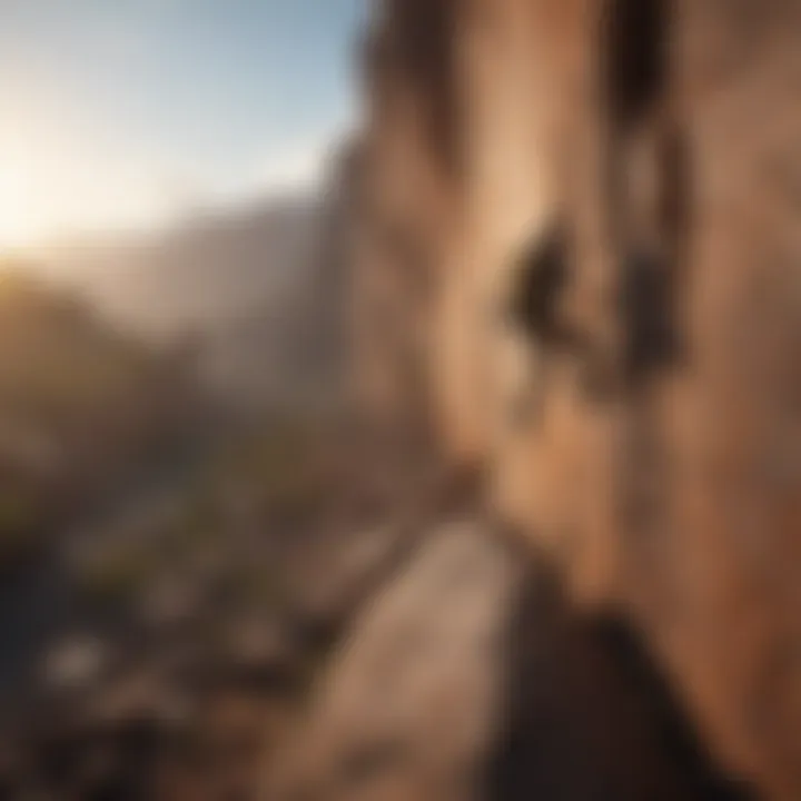 A climber conquering a challenging rock face in the Brown Range