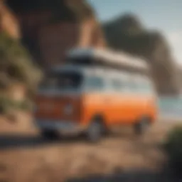 Stylish surf campervan by the beach