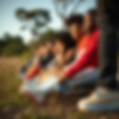 A group of diverse individuals wearing the Converse Platform Chuck, enjoying an outdoor activity