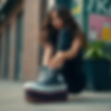 A model wearing the Converse Platform Chuck in a trendy urban setting
