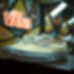 Classic Cream and White Checkered Vans on Display