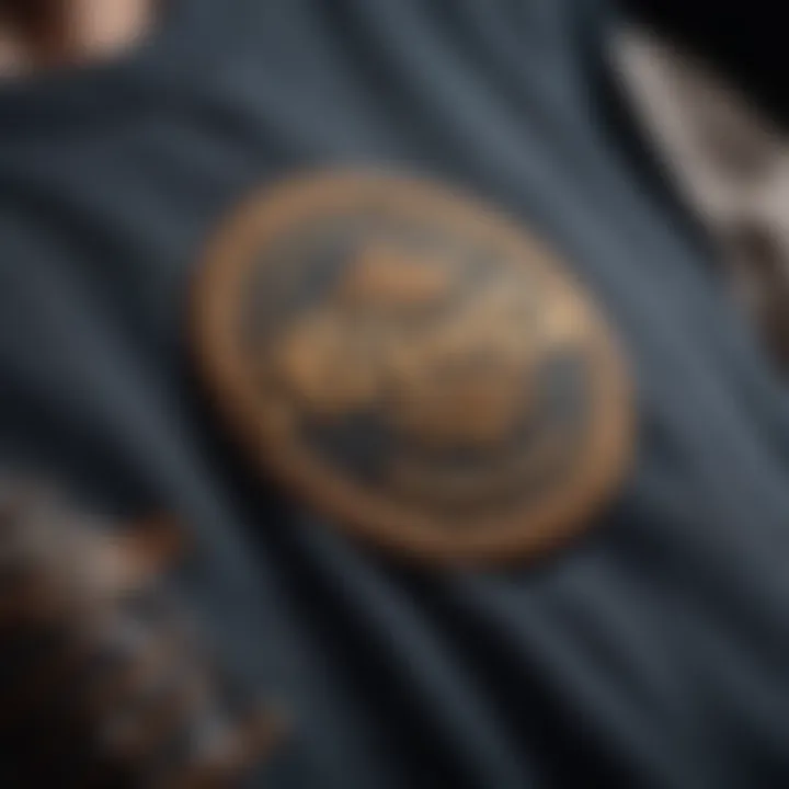 A close-up of the intricate branding elements on a homies shirt.