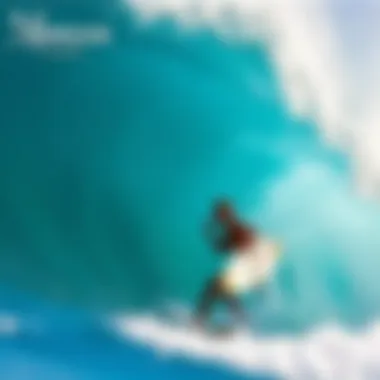 Technique Showcase Surfer demonstrating advanced techniques on a vibrant reef wave