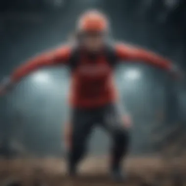 Dynamic Showcase of Extreme Sports Apparel A vibrant display of extreme sports apparel