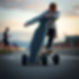 Innovative foldable longboard design showcasing portability features