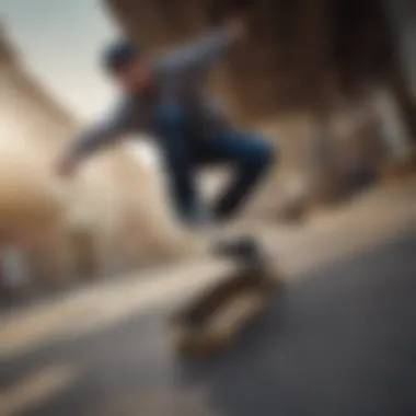 Dynamic Freestyle Moves Dynamic moves in freestyle skateboarding showcasing creativity and technique.