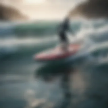 The Future of Aquatic Sports A serene ocean landscape showcasing the potential for hover surfboards
