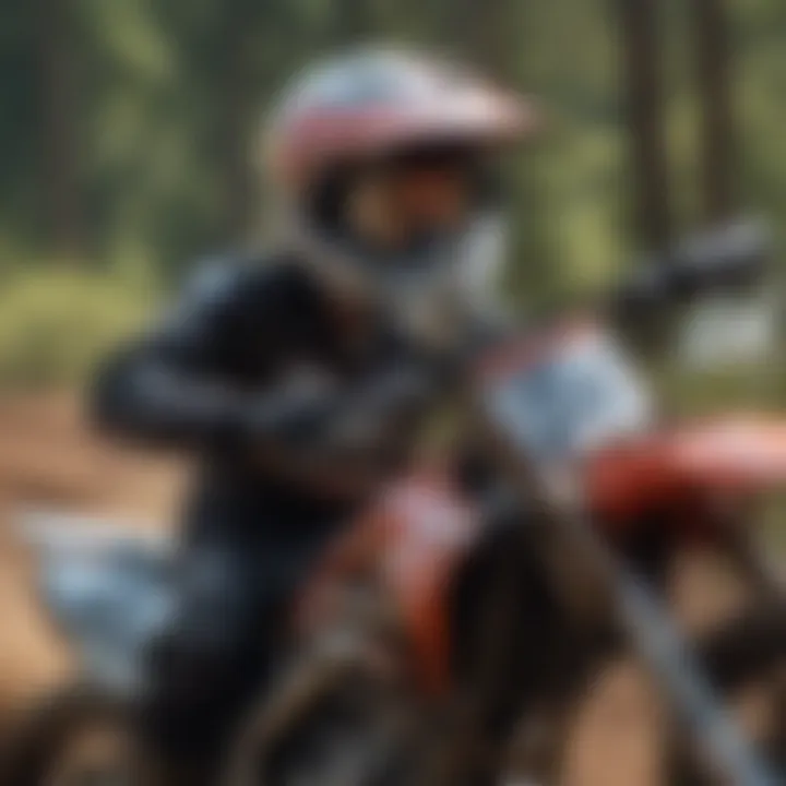 Close-up of advanced motocross gear emphasizing technology and safety