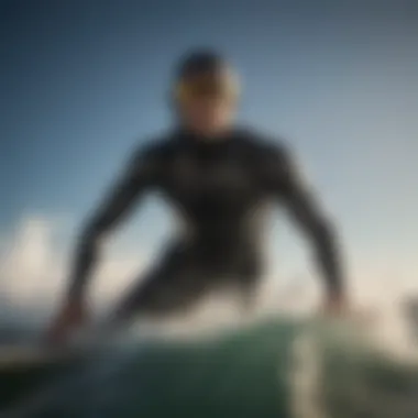 An athlete showcasing Vonzipper Maxis gear during an intense surf session