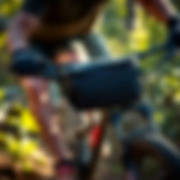 Hex fanny pack in action during a mountain biking adventure