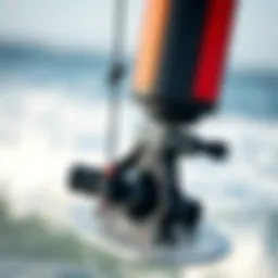 Detailed view of hydrofoil components